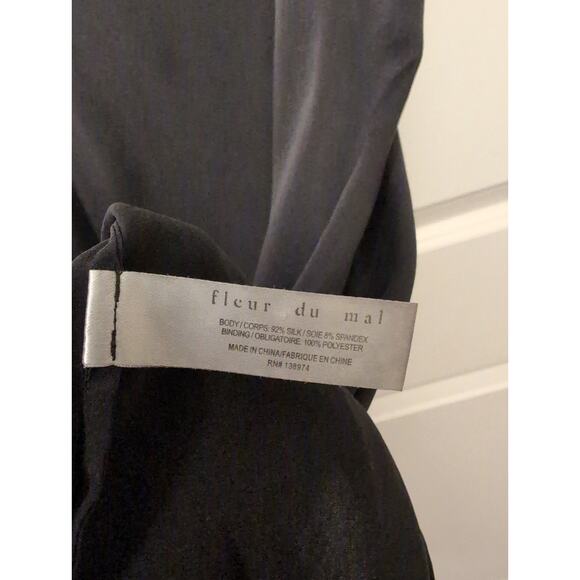 Fleur du Mal Silk Mini Sleep Slip Dress Black Size XS Lingerie Femme Luxe - Picture 5 of 7